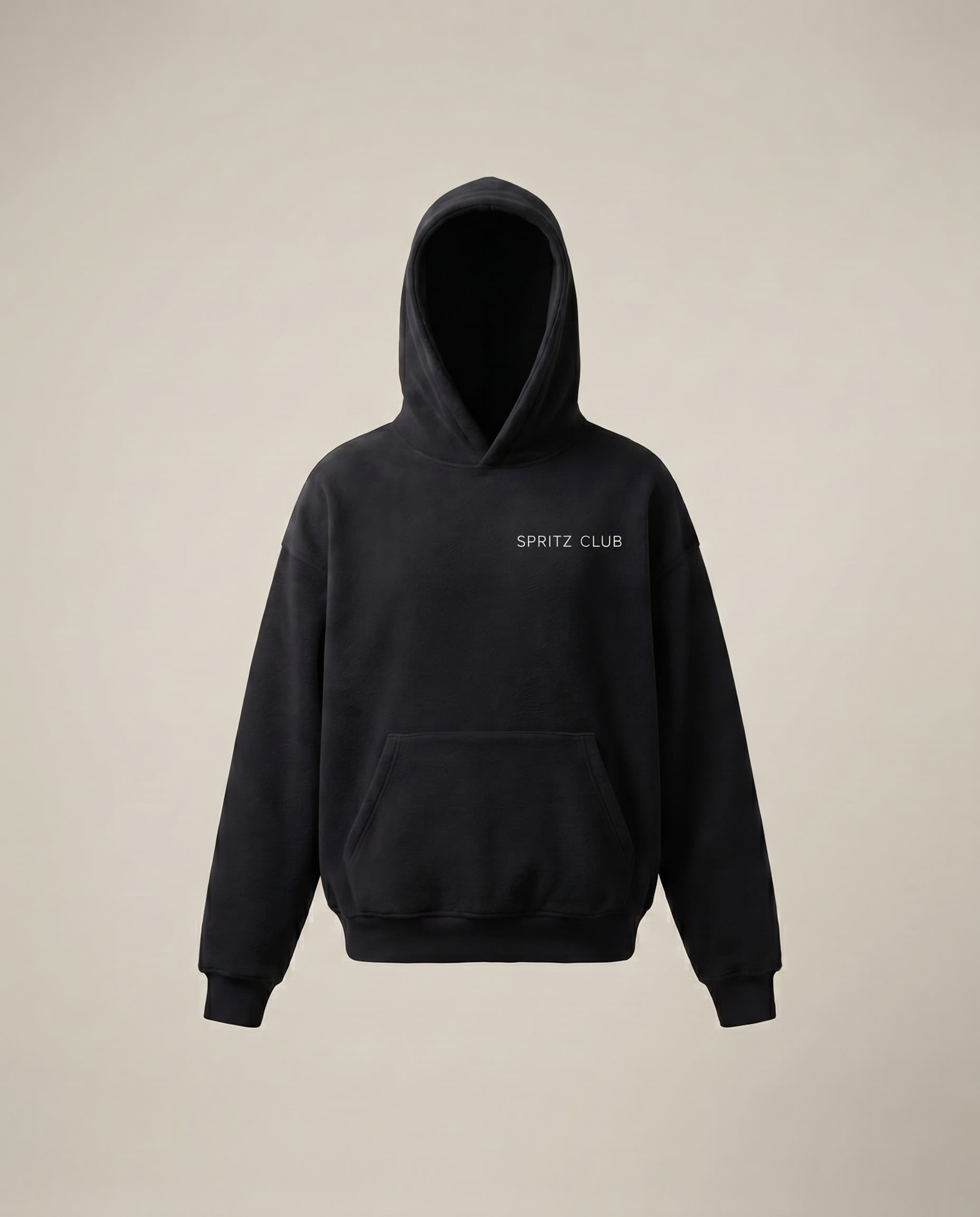 Spritz Club heavyweight hoodie, front product view